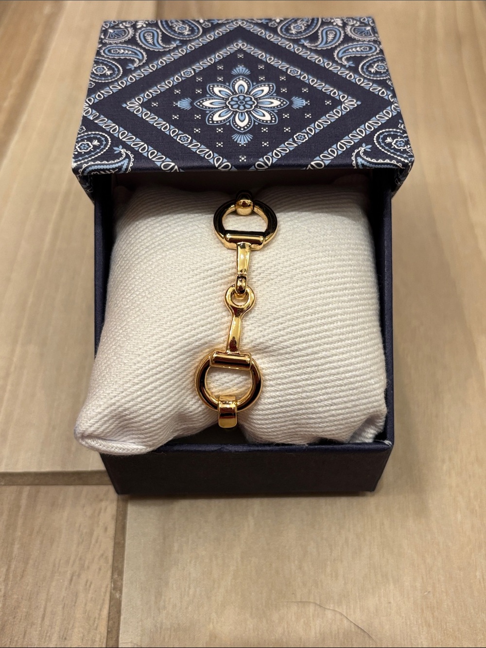 NIB True to form Gold Tone horsebit Bracelet
